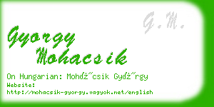 gyorgy mohacsik business card